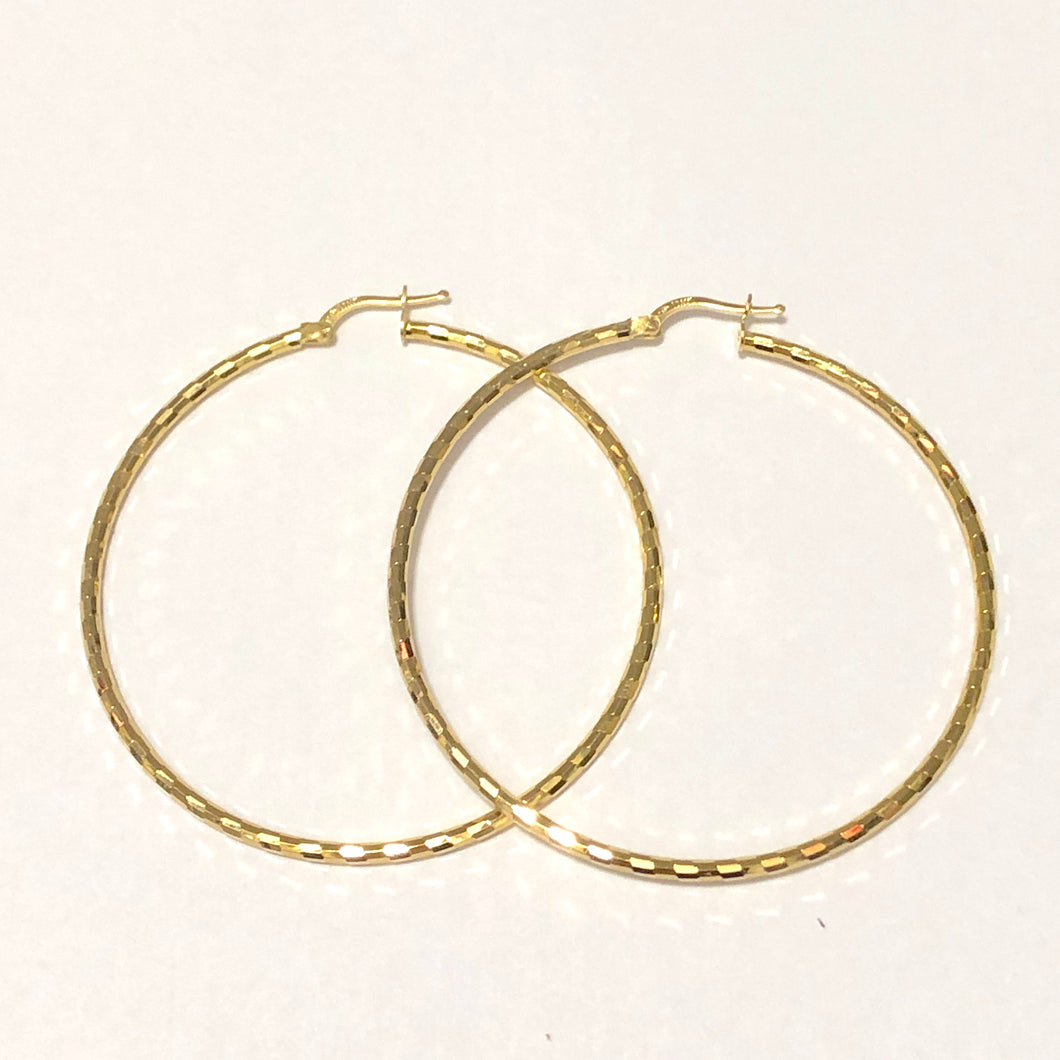 14K Gold Plated Sterling Silver Hoop Earrings