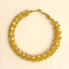Goldtone Wire Mesh Hoop Earrings