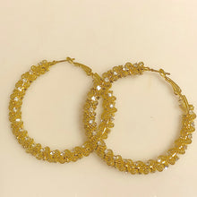 Goldtone Wire Mesh Hoop Earrings