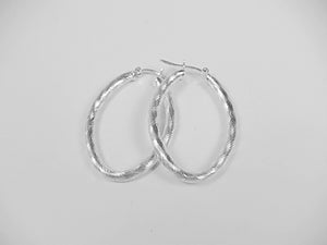 Textured Sterling Silver Hoop Earrings