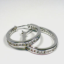 Sterling Silver CZ Hoop Earrings