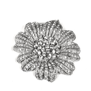 Large Vintage Style Crystals Flower Pin