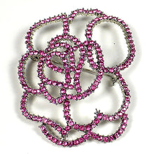 Pink Crystal Outline Flower Brooch