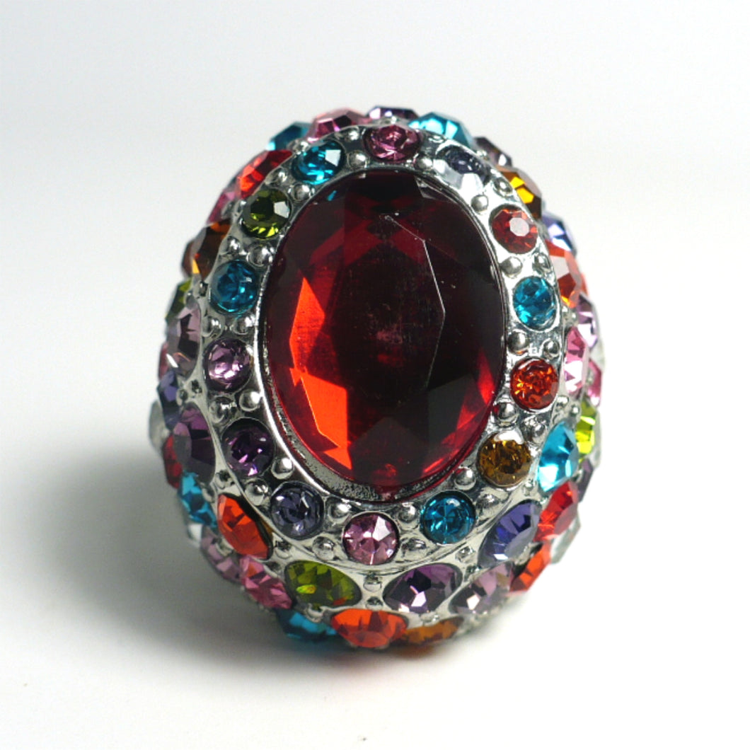 Fancy Multicolored Crystal Ring