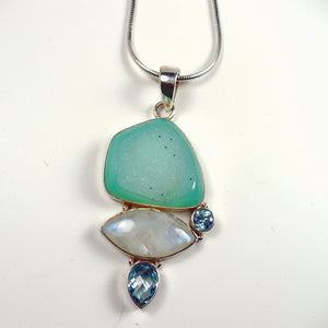 Multi-Gemstone Pendant in Sterling Silver