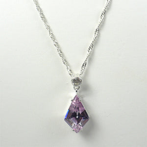 Small Lavender CZ Pendant and Earrings Set