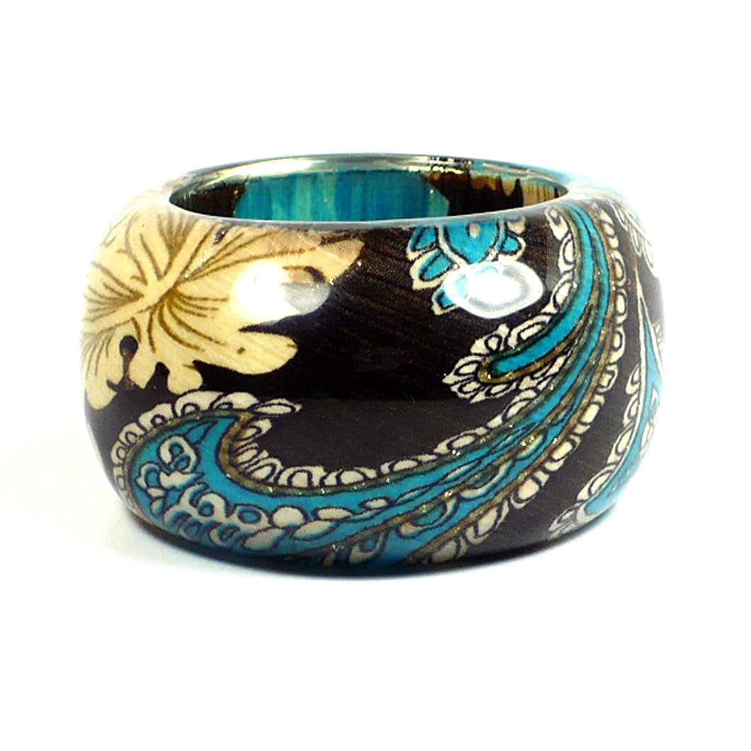 Colorful Paisley Print Cuff Bangle