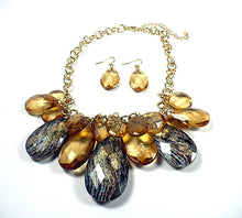Mixed Jewels Cluster Necklace Set