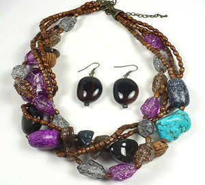 Layered Multi-Bead Necklace Set