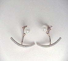 Rose Gold Pearl Front-Back Earrings
