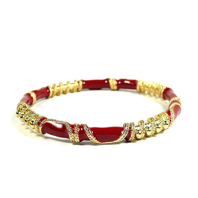 Red Gold Trimmed Enamel Bangle