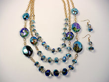  Iridescent Crystals Multistrand Necklace 
