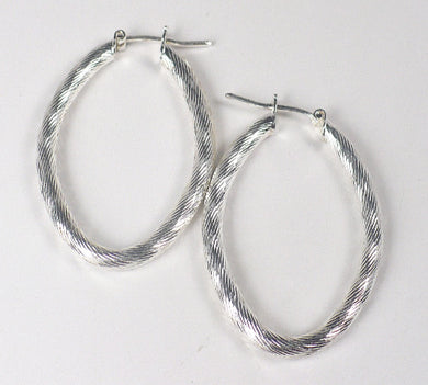 Textured Sterling Silver Hoop Earrings