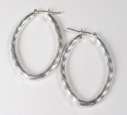 Textured Sterling Silver Hoop Earrings