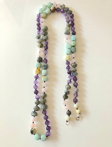 Natural Multi Beaded Long Necklace