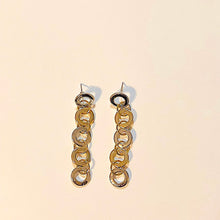 Goldtone Interlocking Circles Links Drop Necklace