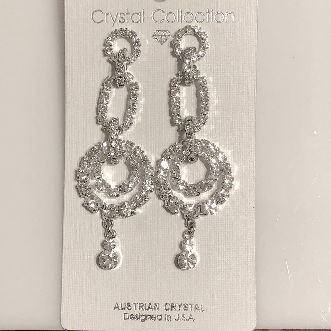 Clear Austrian Crystals Fashion Dangle Earrings
