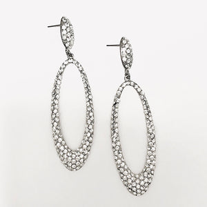 Pave Crystals Drop Earrings.