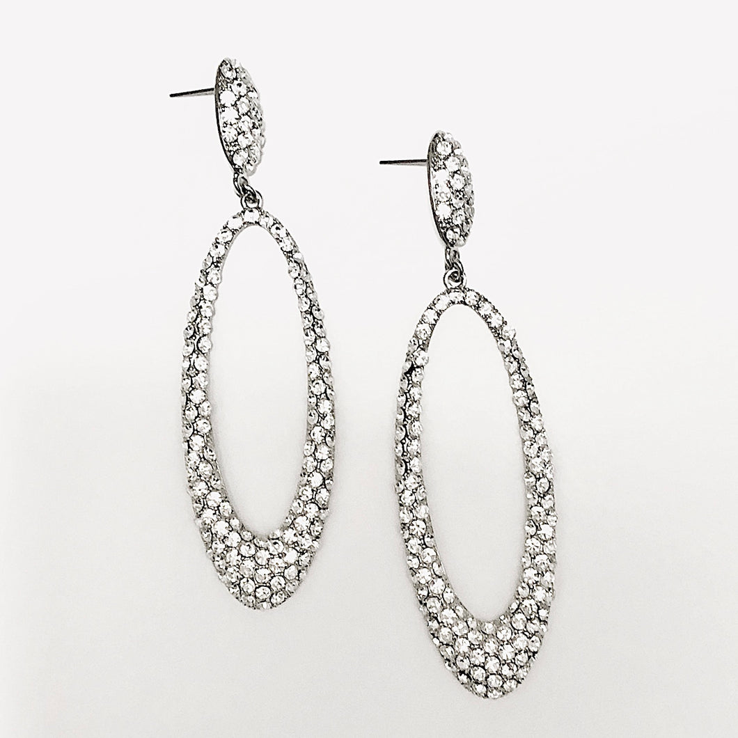 Pave Crystals Drop Earrings.
