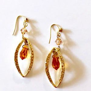 Topaz Color CZ Dangle Earrings