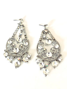 Clear Swarovski Crystals Chandelier Earrings