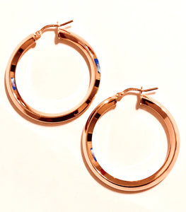Rose Gold Plated Edged Hoops