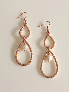 Karine Sultan Rose Gold-Plated Teardrop Pearl Earrings