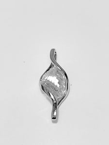Faceted Clear Crystal Pendant in Sterling Silver
