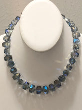 Blue Iridescent Beads Necklace Set