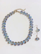 Blue Iridescent Beads Necklace Set