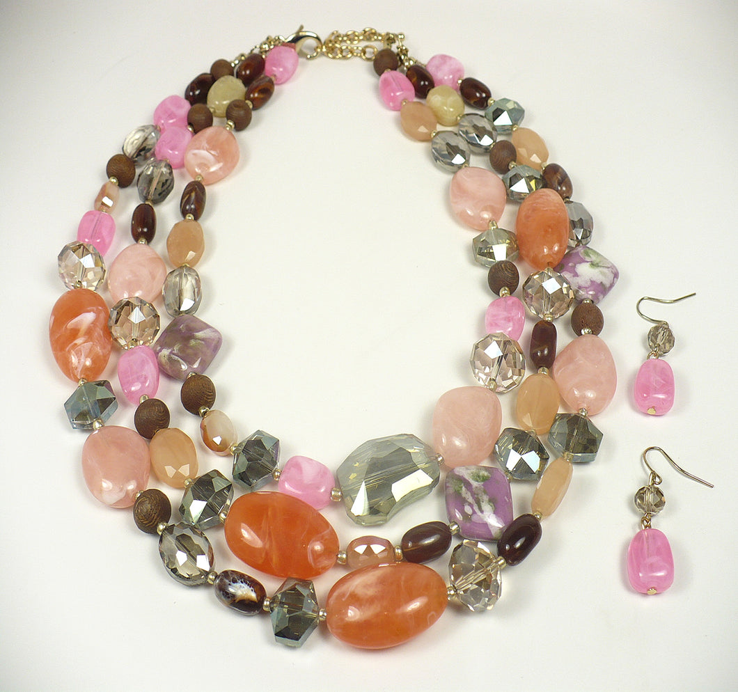 Multicolor Mixed Beads Statement Necklace