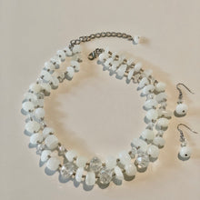 Layered Ivory Beads and  Crystals Statement Necklace