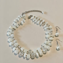 Layered Ivory Beads and  Crystals Statement Necklace