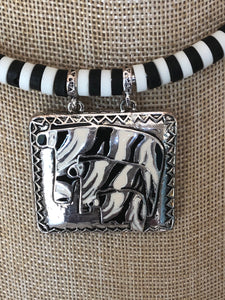 Zebra Print Collar Necklace Set