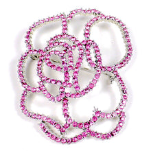 Pink Crystals Outline Flower Brooch