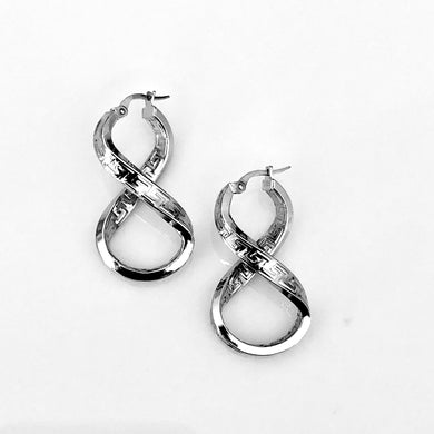 Sterling Silver Greek Key Infinity Earrings