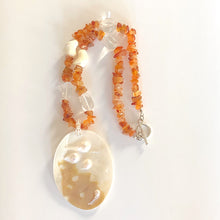 Mother of Pearl Shell Pendant on Nuggets Necklace
