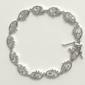 Sterling Silver Marquise CZ Line Bracelet