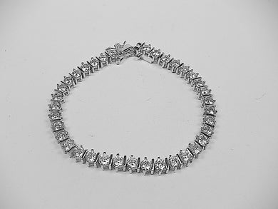 Sterling Silver Round CZ Tennis Bracelet