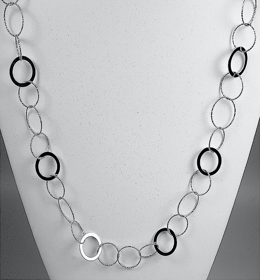 Sterling Silver Circle Links Necklace