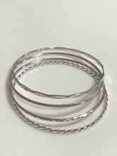 Italian Sterling Silver 4 Bangles Set.