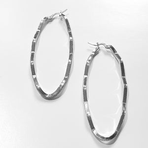 Sterling Silver Wavy Hoop Earrings