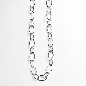 20 Inch Sterling Silver Circle Links Necklace