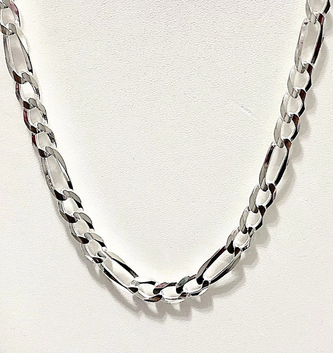 24 inch Italian Sterling Silver Figaro 250 Chain