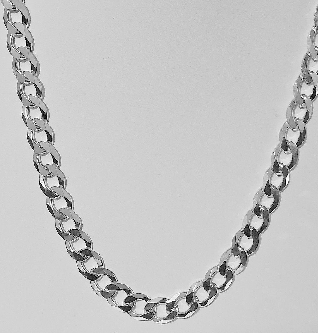 24 inch Italian Sterling Silver Curb Link 300 Chain