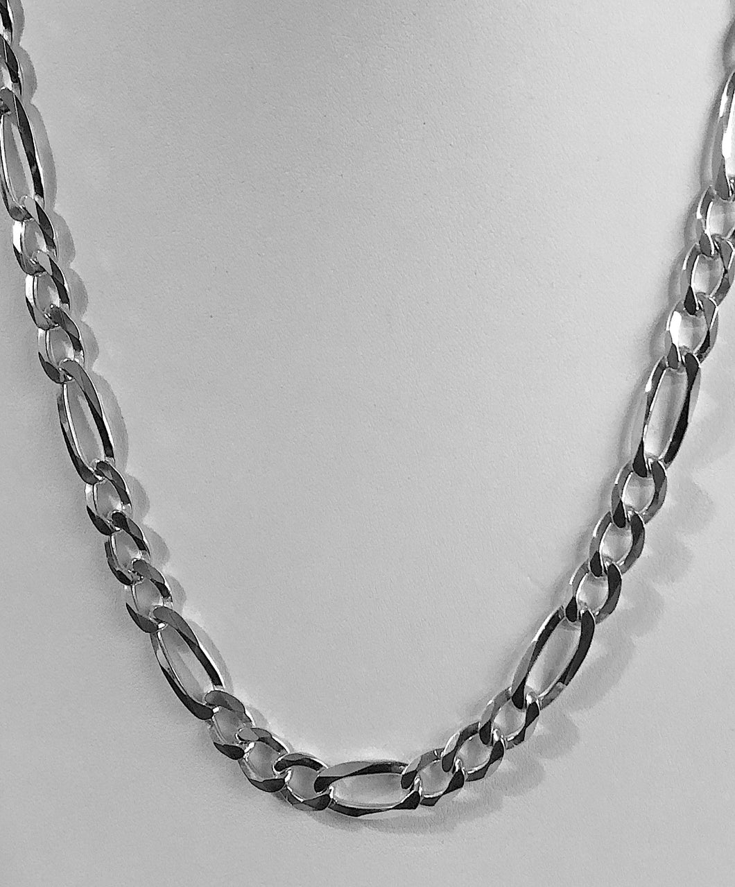 22 inch Italian Sterling Silver Figaro Link 300 Chain