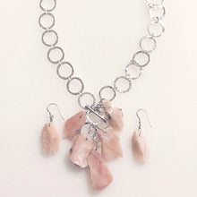 Raw Pink Opal Cluster Necklace Set