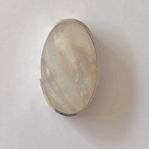 Mother of Pearl Oval Pendant in Sterling Silver