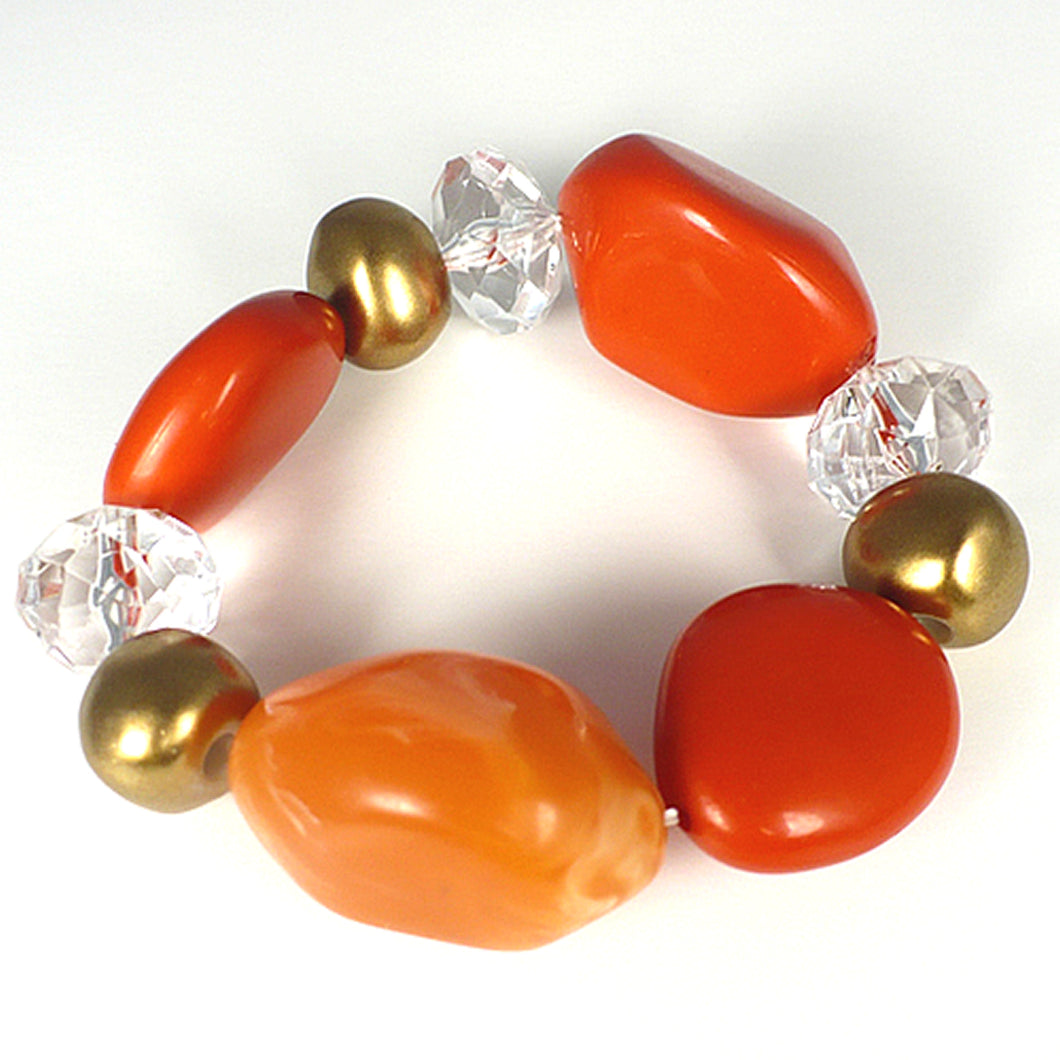 Multi Bead and Crystals Stretch Bracelet