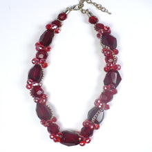 Faceted Red Beads Necklace and Earrings Set